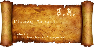 Blazsej Marcell névjegykártya